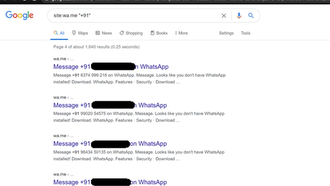 Сообщения из WhatsApp попали в поисковую выдачу Google