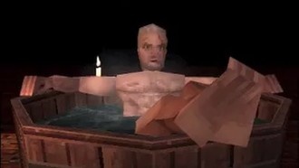 Геральт принимает теплую ванну в «Ведьмаке 3» для PS1