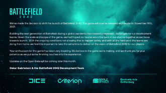 Дату выхода Battlefield 2042 перенесли на 19 ноября